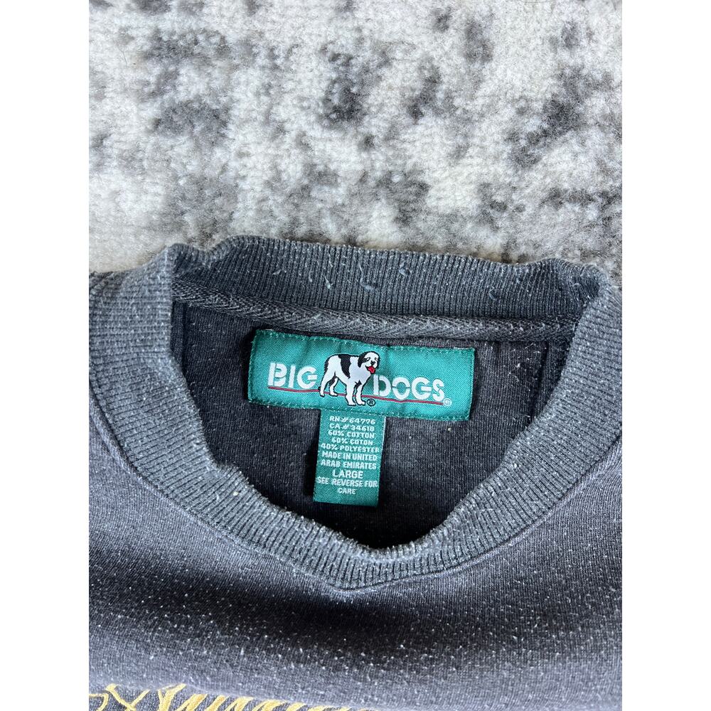 Vintage Big Dogs Sweatshirt Mens L Gray Crewneck Embroidered Streetwear Y2K 90s - Picture 3 of 7